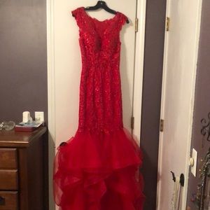 Camille La Vie red formal dress